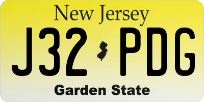 NJ license plate J32PDG