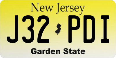 NJ license plate J32PDI