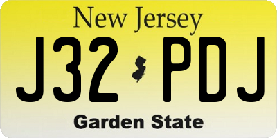 NJ license plate J32PDJ