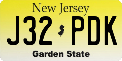 NJ license plate J32PDK