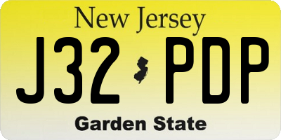 NJ license plate J32PDP