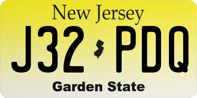 NJ license plate J32PDQ