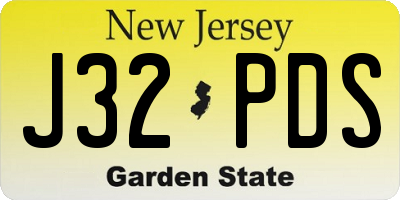 NJ license plate J32PDS