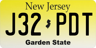 NJ license plate J32PDT