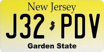 NJ license plate J32PDV