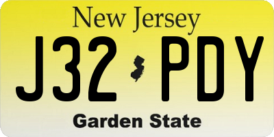 NJ license plate J32PDY