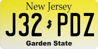 NJ license plate J32PDZ