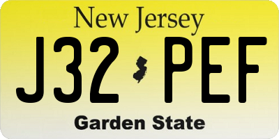 NJ license plate J32PEF