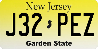 NJ license plate J32PEZ