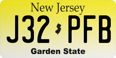 NJ license plate J32PFB