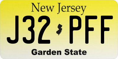 NJ license plate J32PFF