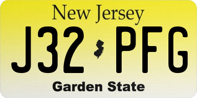 NJ license plate J32PFG