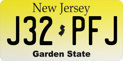 NJ license plate J32PFJ