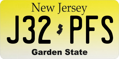 NJ license plate J32PFS