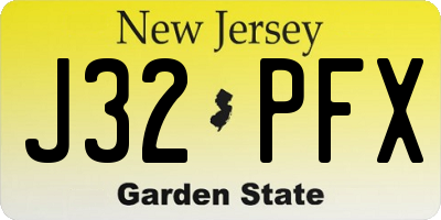 NJ license plate J32PFX