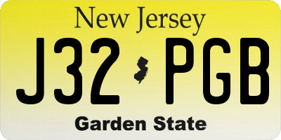 NJ license plate J32PGB
