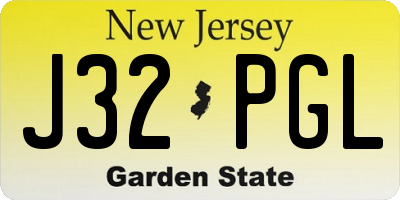 NJ license plate J32PGL