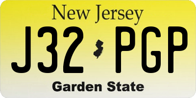 NJ license plate J32PGP