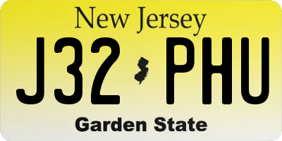 NJ license plate J32PHU