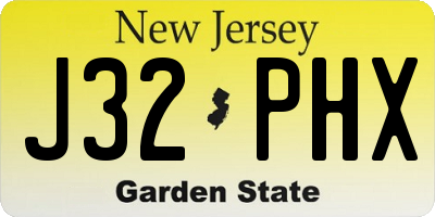 NJ license plate J32PHX