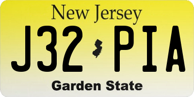 NJ license plate J32PIA