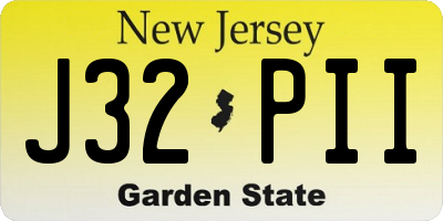NJ license plate J32PII