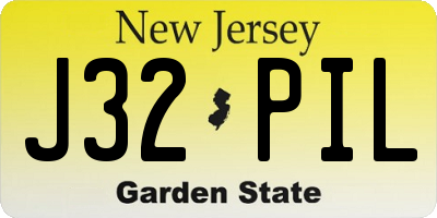 NJ license plate J32PIL