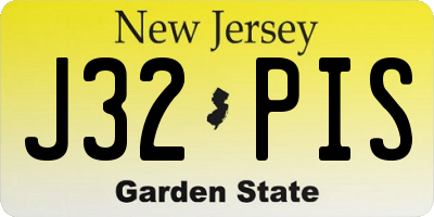 NJ license plate J32PIS