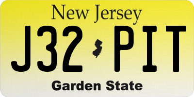 NJ license plate J32PIT