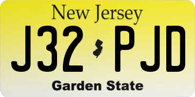 NJ license plate J32PJD
