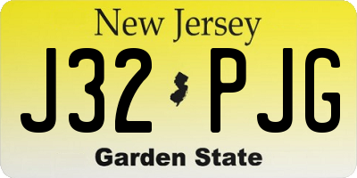 NJ license plate J32PJG