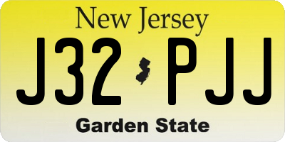 NJ license plate J32PJJ
