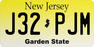 NJ license plate J32PJM