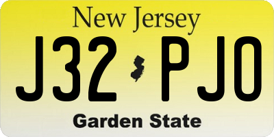 NJ license plate J32PJO