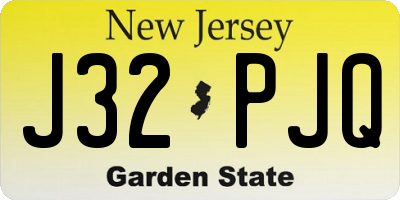 NJ license plate J32PJQ