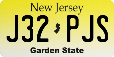 NJ license plate J32PJS