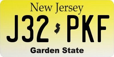 NJ license plate J32PKF
