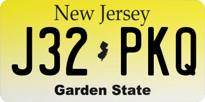 NJ license plate J32PKQ