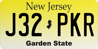 NJ license plate J32PKR