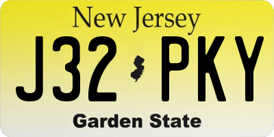 NJ license plate J32PKY