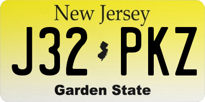 NJ license plate J32PKZ
