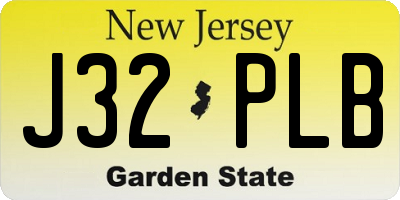 NJ license plate J32PLB