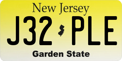 NJ license plate J32PLE
