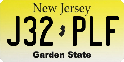 NJ license plate J32PLF
