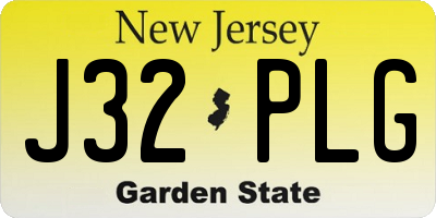 NJ license plate J32PLG