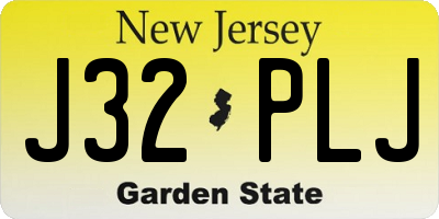 NJ license plate J32PLJ