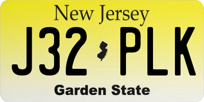 NJ license plate J32PLK