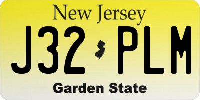 NJ license plate J32PLM