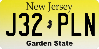 NJ license plate J32PLN