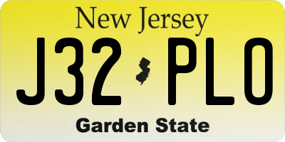 NJ license plate J32PLO